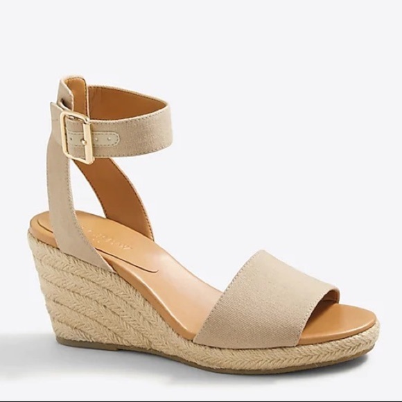 J. Crew Strappy Canvas Espadrille Wedges in Flax F2065 - Picture 1 of 13